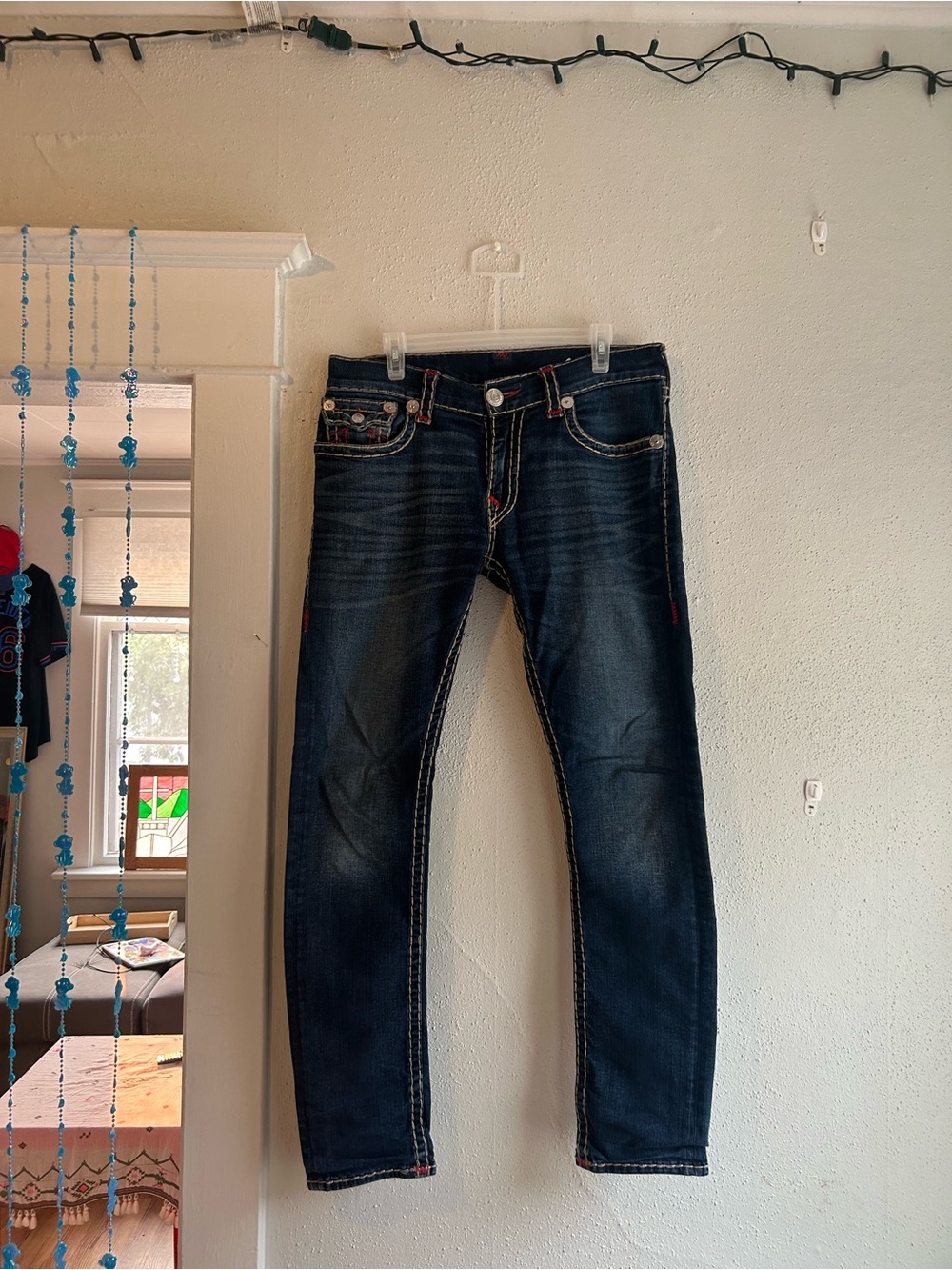 Men's Dark Wash Blue Slim Jeans